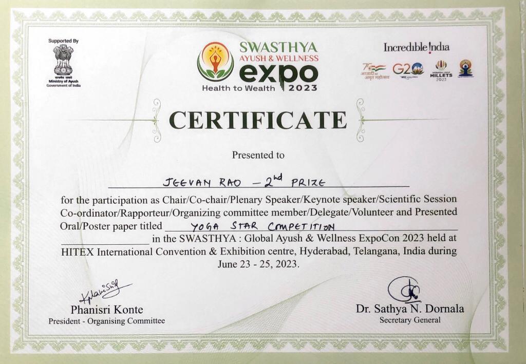 Yoga Star Swasthya Award