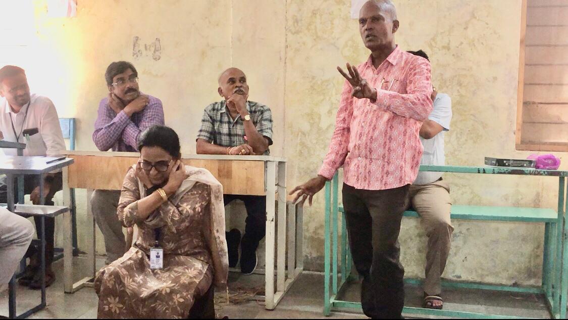  Demonstration on Super Brain Yoga at Intermediate Spot Valuation Camp premises organized by Botany Lecturers Forum, Nizamabad & Kamareddy Districts.