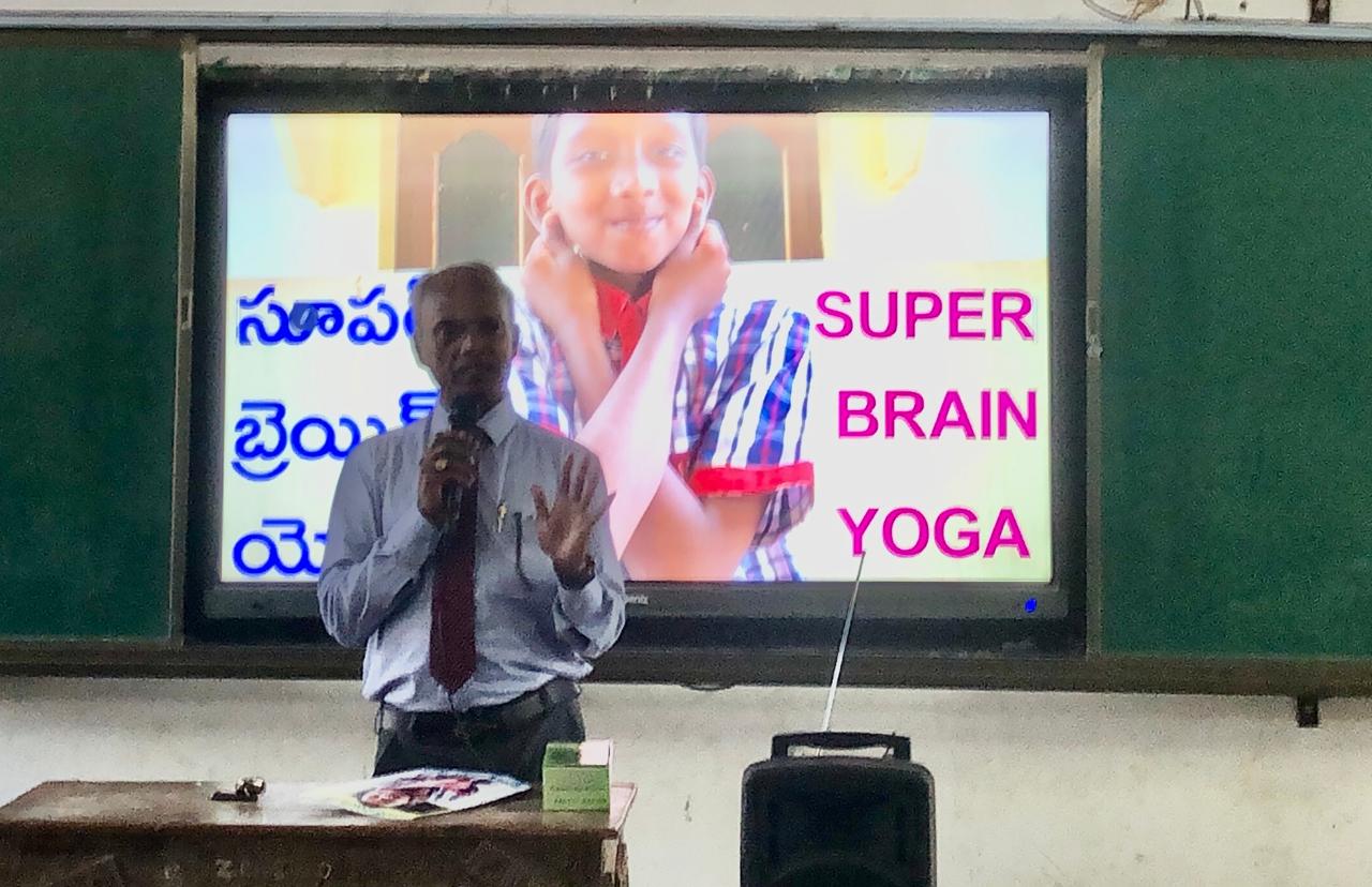 Workshop on Super Brain Yoga at Zilla Parishad High School, Suddulam, Dichpally Mandal.
