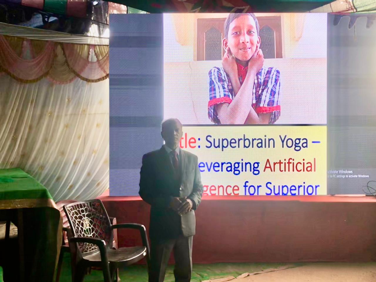 Workshop on Super Brain Yoga at Sri Sai Prasanna High School, Saraswathi Nagar, Bodhan.