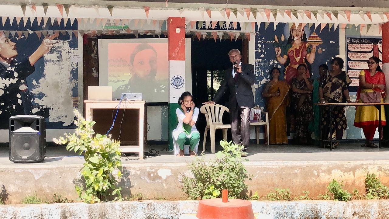 Demonstration on Super Brain Yoga-Workshop on Super Brain Yoga at Govt. High School, Gadwal, Jogulamba-Gawal Dist.