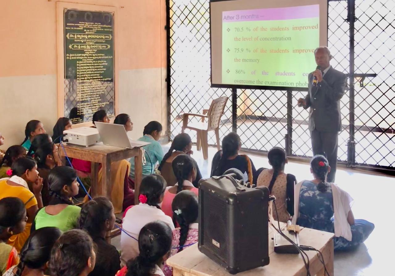 Power Point Presentation on Super Brain Yoga at Govt. Junior College for Girls, Gadwal, Jogulamba-Gadwal Dist. 