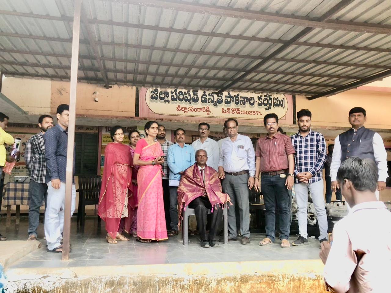 Felicitation by HM & Staff, ZPHS, Kalhair-Workshop on Super Brain Yoga at Zilla Parishad High School, Kalhair, Sanga Reddy Dist.