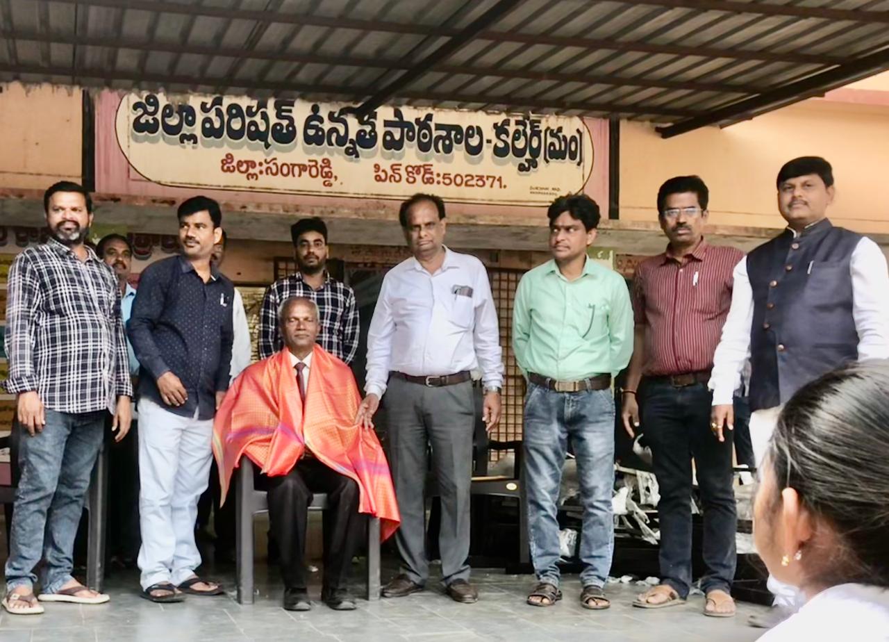Felicitation by Principal & Staff, Govt. Junior College, Kalhair-Workshop on Super Brain Yoga at Zilla Parishad High School, Kalhair, Sanga Reddy Dist.