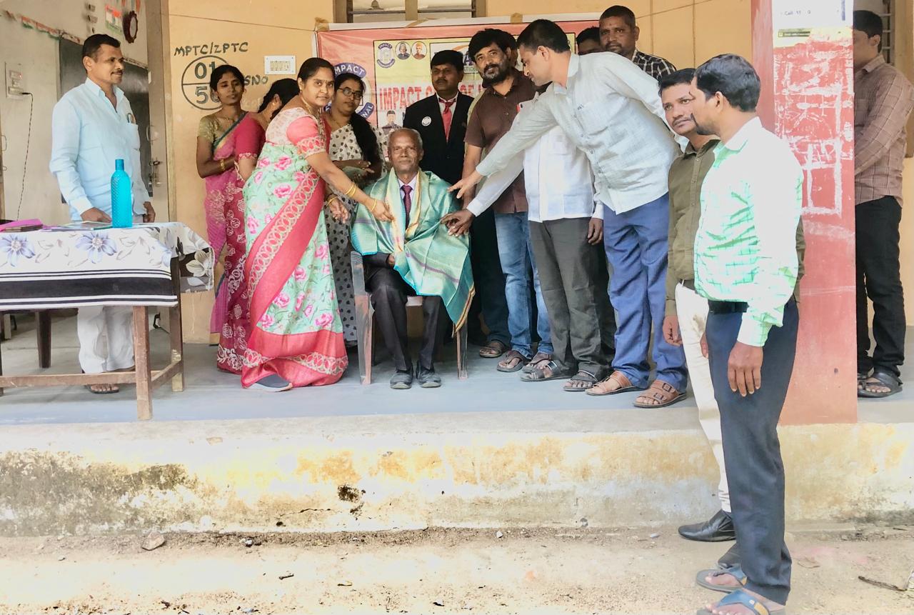 Felicitation by the Principal & Staff- Workshop on Super Brain Yoga at Govt. Junior College, Pedda Shankaram Pet, Medak Dist.