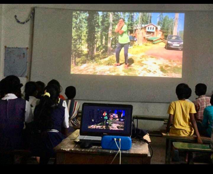 Explaining the procedure of Super Brain Yoga at Zilla Parishad High School, Mopal, Nizamabad Dt.  The program is sponsored by Lions Clubs of International-Lions Club of Nizamabad-SAHARA, Dist: 320- D, Region-V. on 01-10-2021.