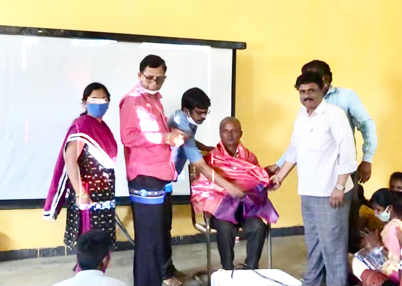 Felicitation by the Principal & Staff - Workshop on Super Brain Yoga at Govt. Junior College, Ailapur, Nizamabad Dist. sponsored by National Service Scheme Unit-I & Unit-II.