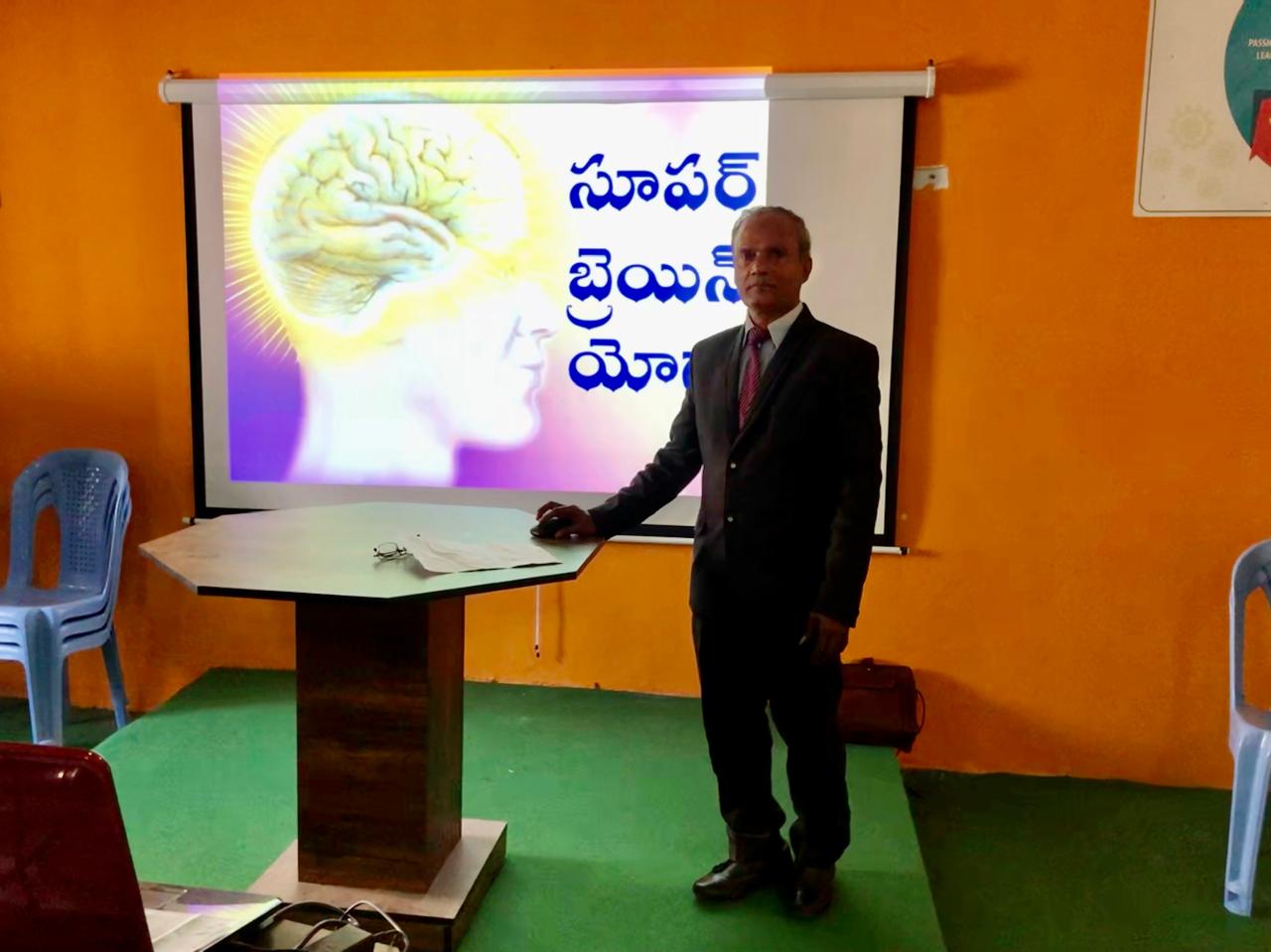 Workshop on Super Brain Yoga at Zilla Parishad High School, Vailpur, Nizamabad Dist.