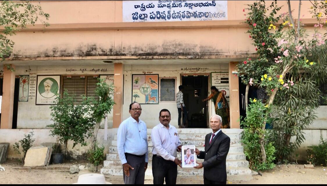  Presenting copy of paper published on Super Brain Yoga to HM, ZPHS, Pentakalan - workshop on Super Brain Yoga at Zilla Parishad High School, Pentakalan, Bodhan Mandal, Nizamabad Dist., sponsored by Patanjali Yoga Samithi, Bodhan.