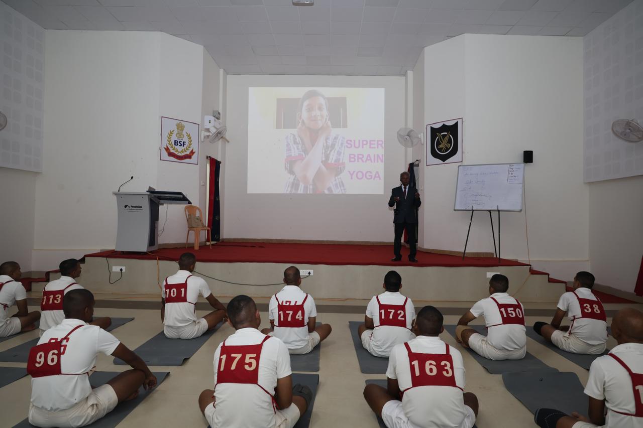 Power Point Presentation on Super Brain Yoga at Border Security Force (STC), Yelhanka, Bangalore, Karnataka state.