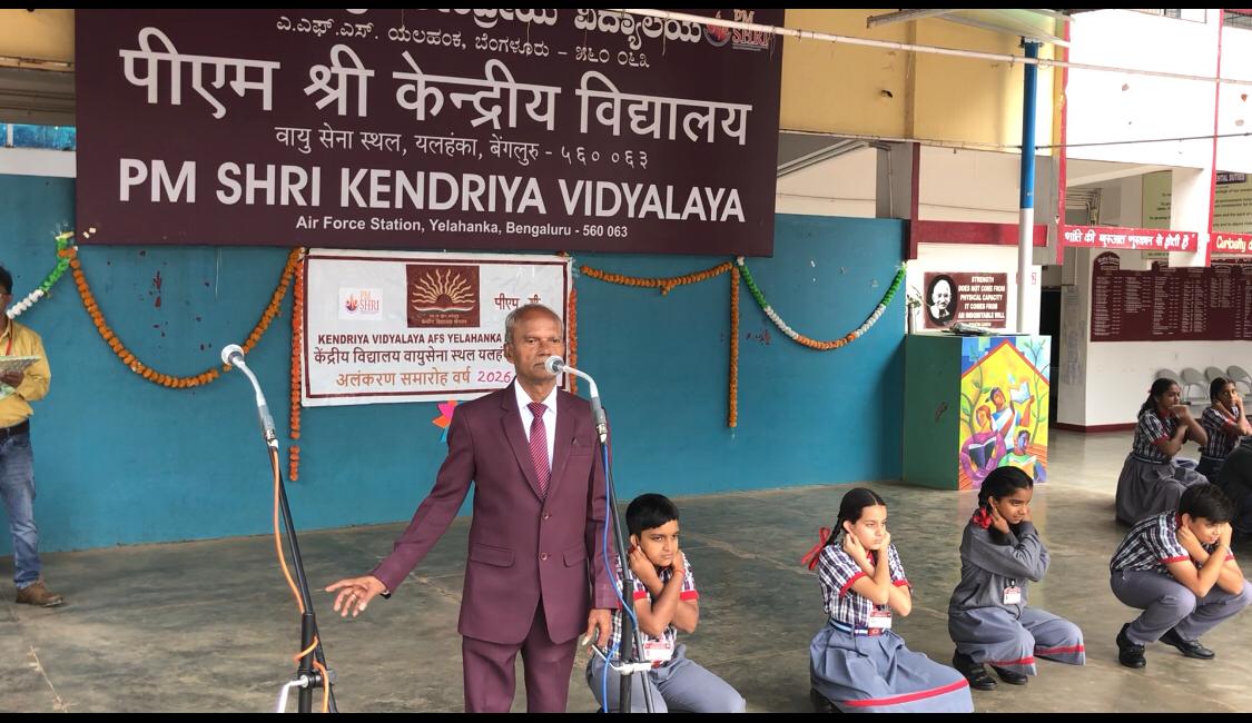 Demonstration on Super Brain Yoga - Workshop on Super Brain Yoga at PM Sri Kendriya Vidyalaya, Air Force Station, Yelhanka, Bangalore, Karnataka state.