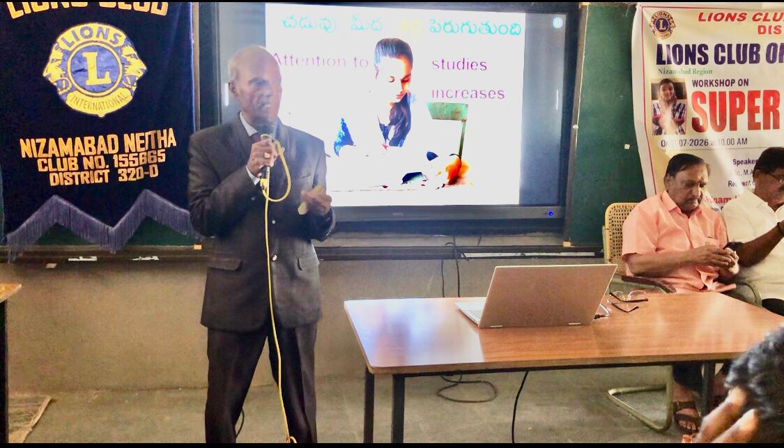 Power Point Presentation on Super Brain Yoga at Govt. High School, Kotagalli, Shankar Bhavan, Nizamabad sponsored by Lions International, Nizamabad-Netha, Club No. 155665, Dist: 320 D.