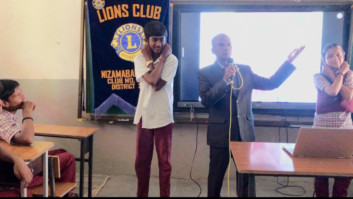 Demonstration on Super Brain Yoga was conducted as part of Workshop at Govt. High School, Kotagalli, Shankar Bhavan, Nizamabad sponsored by Lions International, Nizamabad-Netha, Club No. 155665, Dist: 320 D.