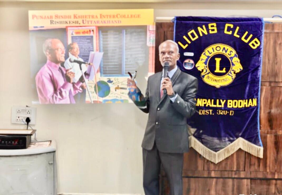 Explaining the procedure of Super Brain Yoga at Bodhan sponsored by Lions Clubs International, Bodhan-Achanpally, Dist: 320 D, Nizamabad Dist on 11-07-2026.