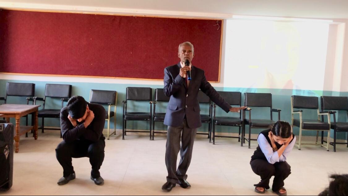 Demonstration on Super Brain Yoga at Jana Priya College Multiple Campus, Jana Priya Marg, POKHARA-8, Nepal Country.