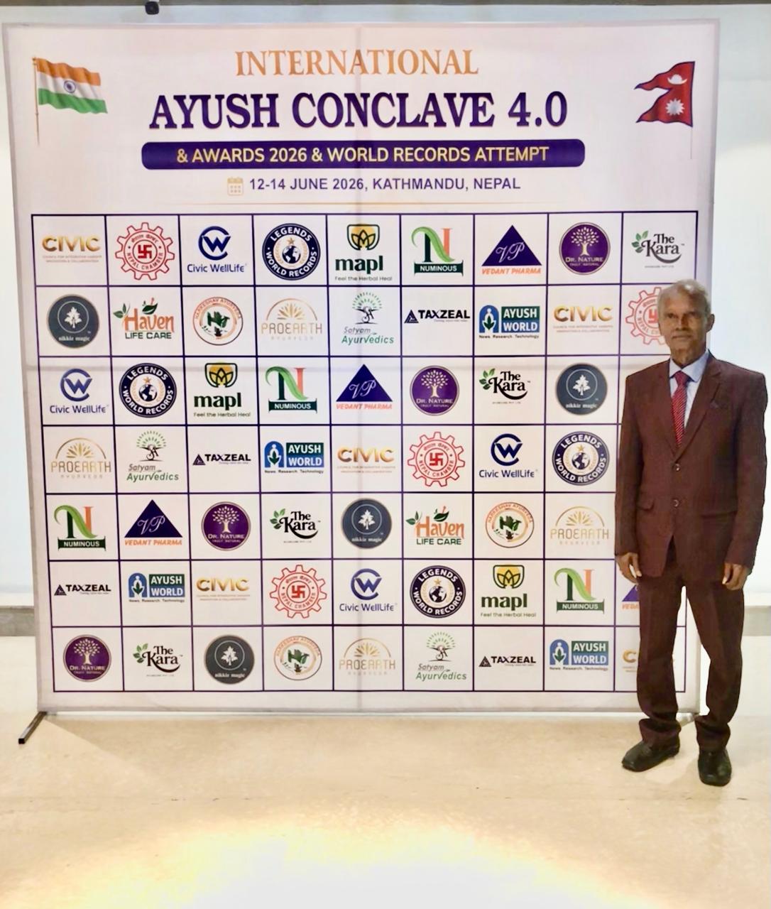 Attended ` AYUSH Excellence Award` in International AYUSH Conclave 4.0 organized at Kathmandu, NEPAL country on 14-06-2026
