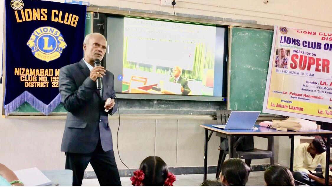 Workshop on Super Brain Yoga at P.M. Sri Zilla Parishad High School, MALLARAM, Nizamabad Mandal & District.