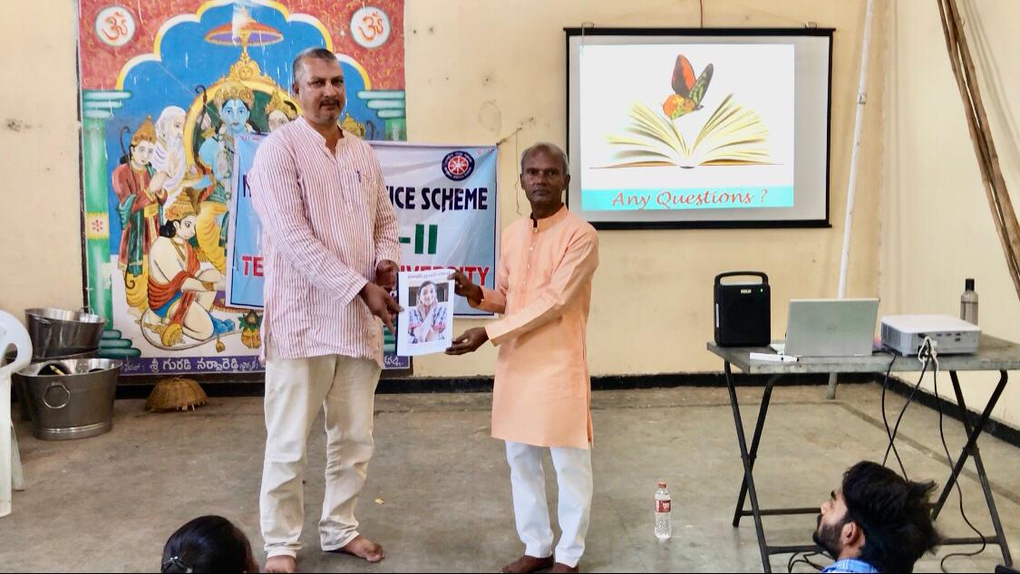Copy of article published on Super Brain Yoga in SCERT Compendium presented to Program Officer- workshop at Summer Special Camp, National Service Scheme Unit-II, Telangana University organized at Dichpally village on 26-04-2026.