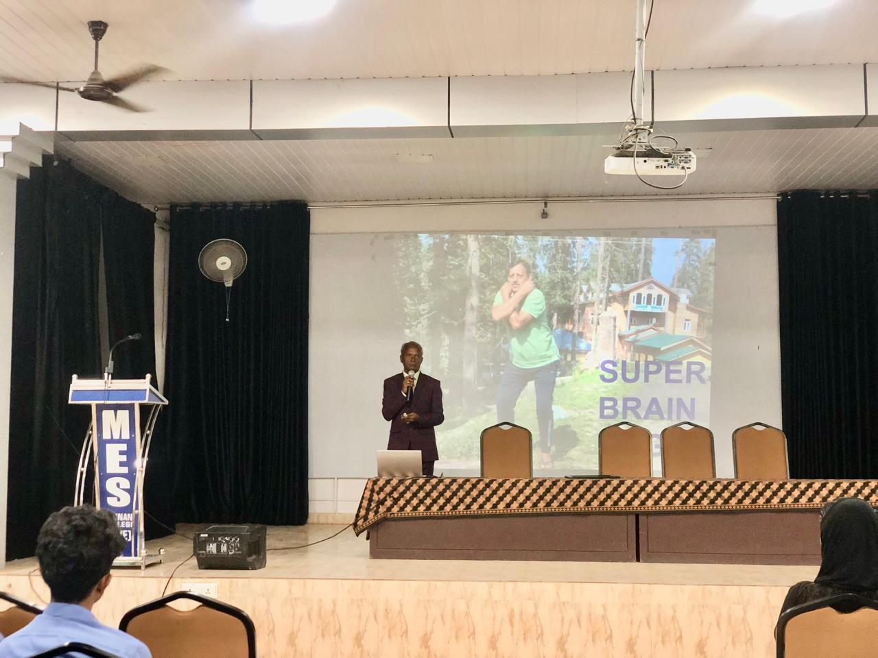 Power Point Presentation on Super Brain Yoga at MES Ponnani College, Ponnani, Kerala state. organized by Sattava Yoga & Meditation Club, Dept. of Physical Education & Legacy Wisdom Circle, Center for IKS.