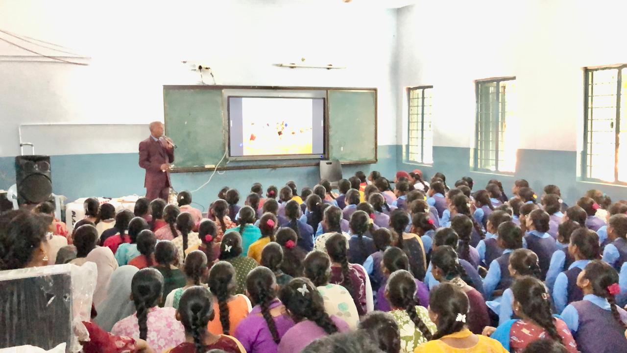 Workshop on Super Brain Yoga at Telangana Model School & Junior College, Gopal Pet, Nagireddy Per Mandal, Kamareddy Dist., sponsored by International Lions Club of Nizamabad-Netha.