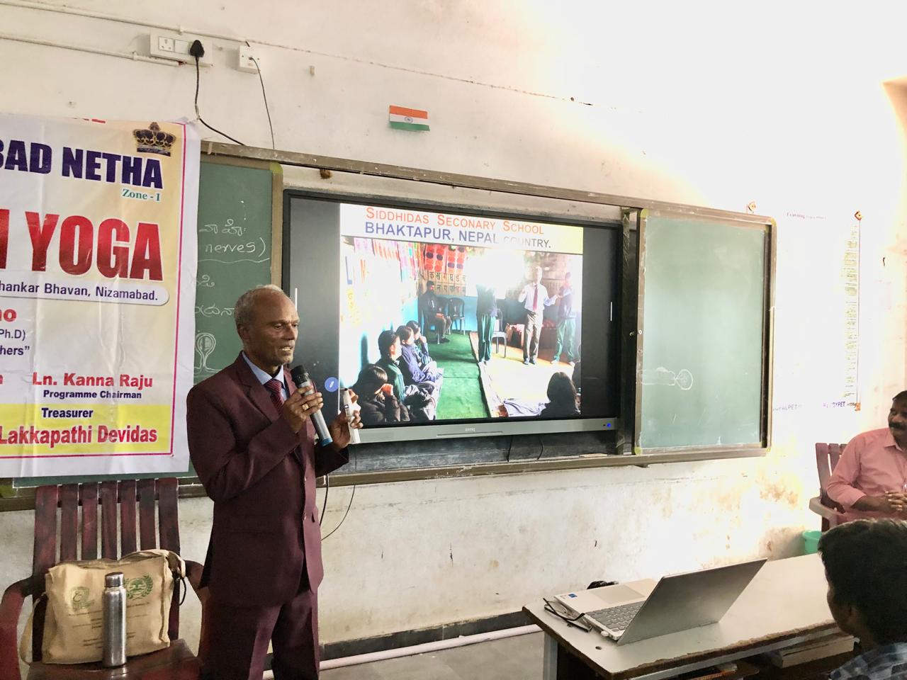 Workshop on Super Brain Yoga at Zilla Parishad High School, Gopalpet, Nagireddy Pet Mandal sponsored by International  Lions Club of Nizamabad-Netha.