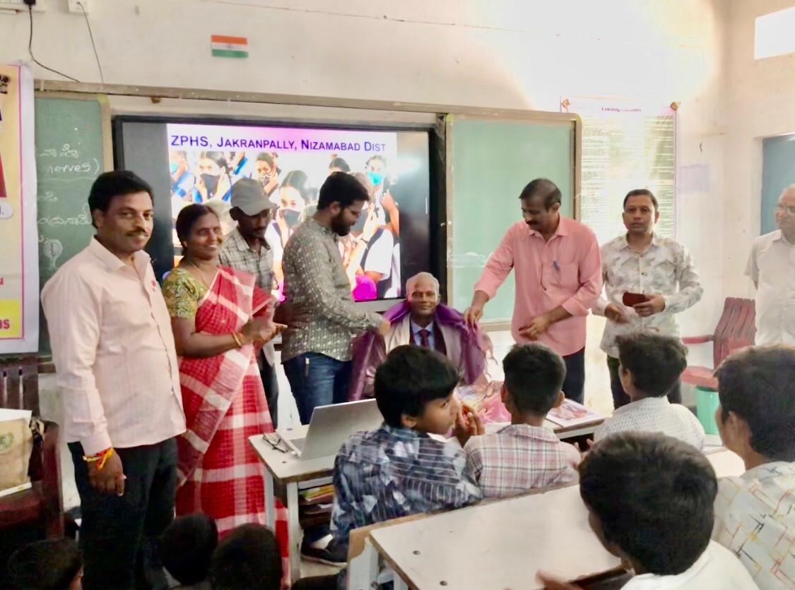 Felicitation by Principal & Staff - Workshop on Super Brain Yoga at Govt. Junior College, Nagireddy Pet , Kamareddy Dist., sponsored by International  Lions Club of Nizamabad-Netha.
