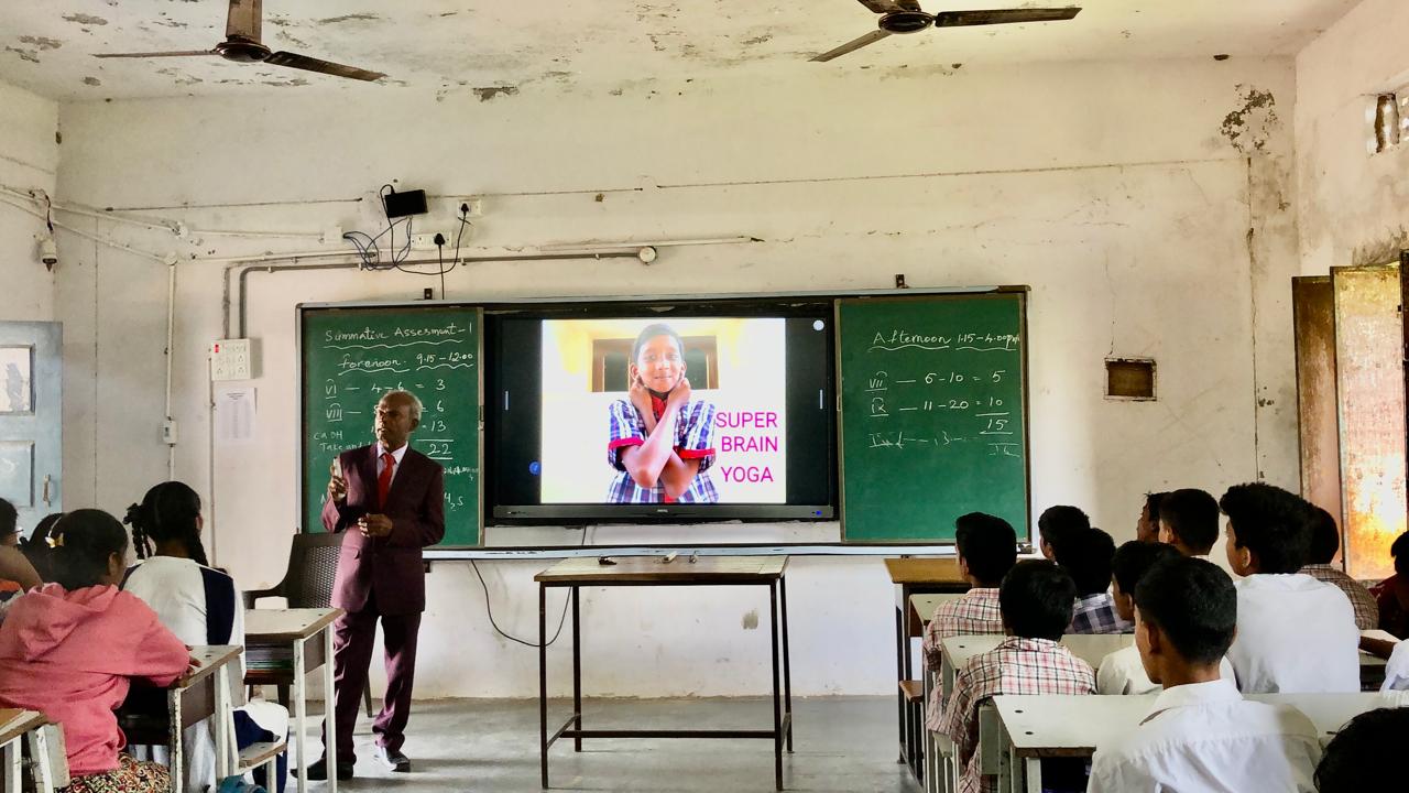 Super Brain Yoga at ZPHS, Mentrazpally, Nizamabad Dist.