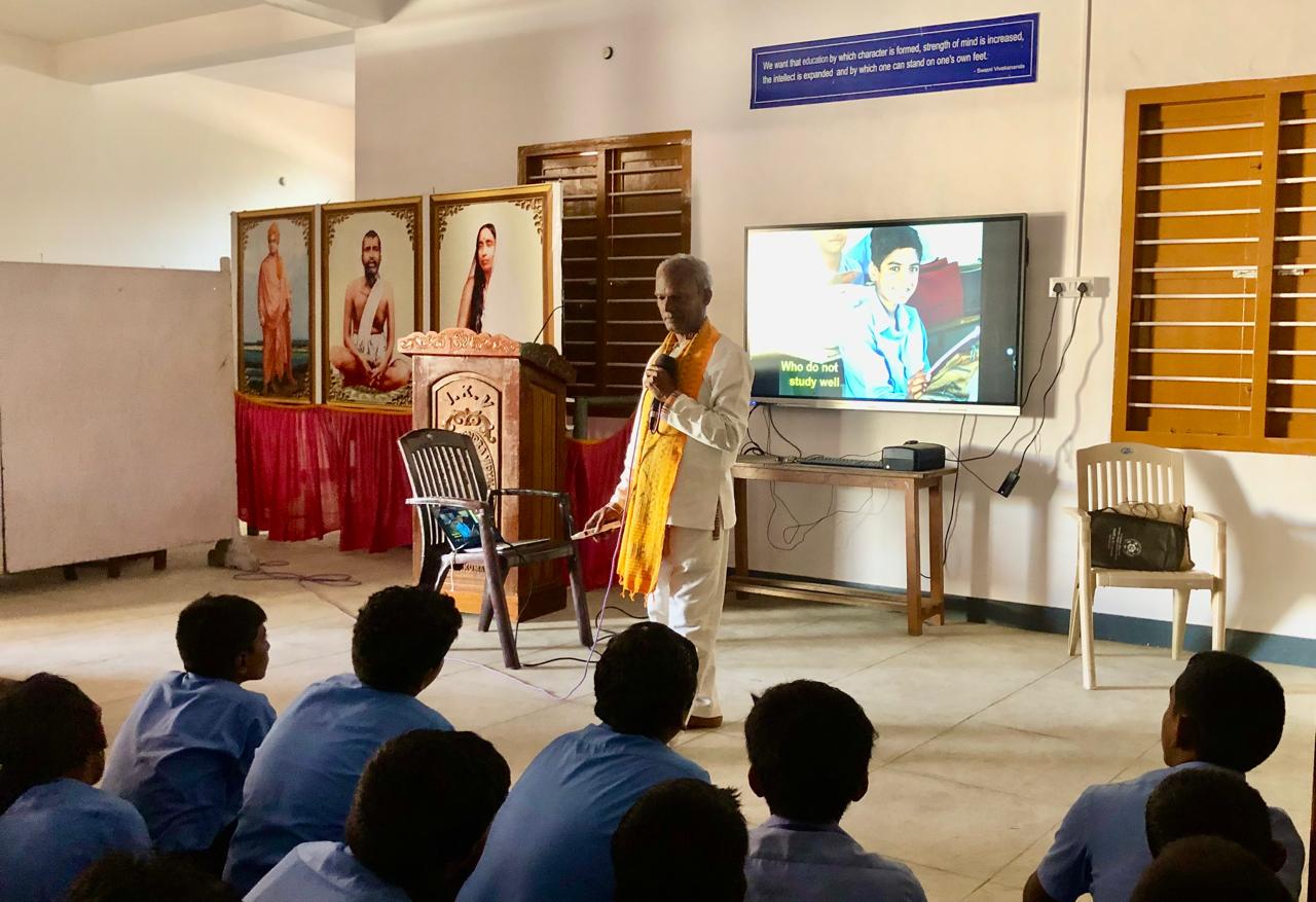 Workshop on Super Brain Yoga at Vivekananda Kendra Matric Higher Secondary School, Vivekanandapuram, Kanyakumari, Tamil Nadu state.