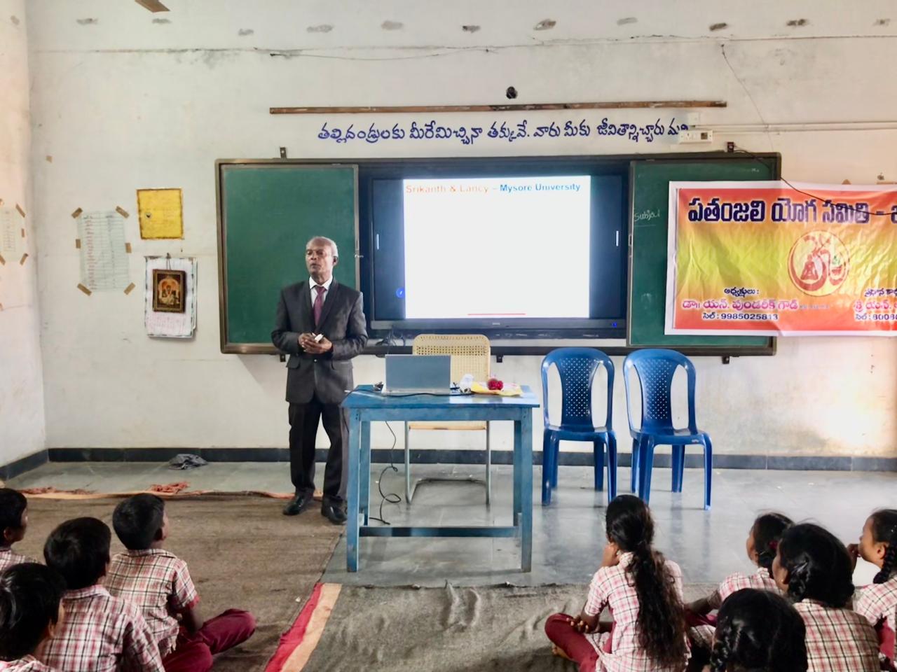 Super Brain Yoga at ZPHS, Pentakalan, Bodhan Mandal, sponsored by Patanjali Yoga Samithi, Bodhan.